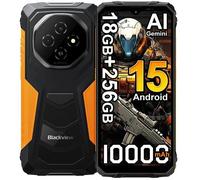 Blackview FORT 1 Téléphone Portable Incassable 6.56"" 18Go+256Go 10000mAh Smartphone Android 15 NFC Dual SIM GPS - Orange