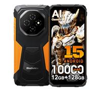 Blackview Fort 1 Android 15 Téléphone Portable Incassable, 12Go+128Go/2TB Téléphone Débloqué,10000mAh,16MP Caméra AI, 6.56" HD+ Smartphone Incassable Etanche, Dual SIM 4G,GPS,NFC,OTG,5G WiFi,Orange