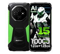 Blackview Fort 1 Android 15 Téléphone Portable Incassable, 12Go+128Go/2TB Téléphone Débloqué,10000mAh,16MP Caméra AI, 6.56" HD+ Smartphone Incassable Etanche, Dual SIM 4G,GPS,NFC,OTG,5G WiFi,Vert