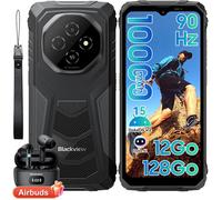 Blackview FORT 1 Smartphone Incassable 6.56"" 12Go+128Go 10000mAh Android 15 NFC Noir avec Blackview Airbuds 8