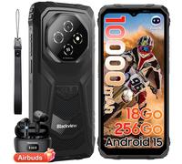 Blackview FORT 1 Smartphone Incassable 6.56" 18Go+256Go 10000mAh Android 15 NFC Noir avec Blackview Airbuds 8