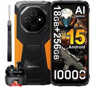 Blackview FORT 1 Smartphone Incassable 6.56"" 18Go+256Go 10000mAh Android 15 NFC Orange avec Blackview Airbuds 8