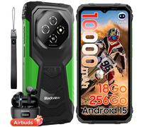 Blackview FORT 1 Smartphone Incassable 6.56" 18Go+256Go 10000mAh Android 15 NFC Vert avec Blackview Airbuds 8