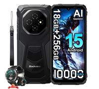 Blackview FORT 1 Smartphone Portable Incassable 6.56" 18Go+256Go 10000mAh Android 15 NFC Noir avec W50pro montre intelligente Noir