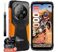 Blackview Fort 1 Telephone Incassable Android 15, 18Go+256Go/TF 2To, Batterie 10000mAh Telephone Portable Incassable, 6,56''HD+, AI 16MP, IP69K/NFC/OTG/Doke AI/Fingerprint/2Ans Garantie