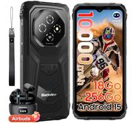 Blackview Fort 1 Telephone Incassable Android 15, Batterie 10000mAh Telephone Portable Incassable, 6,56''HD+, 18Go+256Go/TF 2To, 90Hz, Caméra AI 16MP, NFC/OTG/Doke AI/Fingerprint/2Ans Garantie
