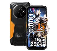 Blackview FORT 1 Téléphone Portable Incassable 2025, Android 15 Débloqué, 11000mAh, 16MP Caméra AI, 6.56" HD+ 90Hz Smartphone Etanche, Dual SIM, 4G, GPS, NFC, OTG, FM, Orange