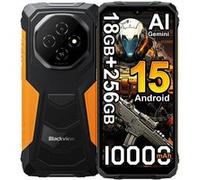 Blackview FORT 1 Téléphone Portable Incassable 6.56"" 18Go+256Go 10000mAh Smartphone Android 15 NFC Dual SIM GPS - Orange