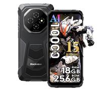 Blackview Fort 1 Téléphone Portable Incassable Android 15, 18Go+256Go/2To 4G Ruggedisé Débloqué 10000mAh, Écran 6.56'' 90Hz,16MP IA, IP69K Résistant à l'eau/3 Slot/GPS/NFC/OTG/Gemini AI 2.0, Noir