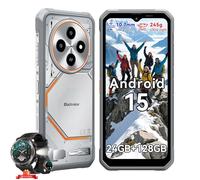 Blackview Fort 2 Smartphone Incassable 6.56"" 24Go+128Go 5000mAh 16MP AI Caméra Téléphone Android15 NFC Blanc avec W50Pro Montre