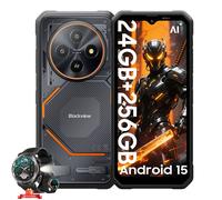 Blackview Fort 2 Smartphone Incassable 6.56"" 24Go+256Go 5000mAh 16MP AI Caméra Téléphone Android 15 NFC Noir avec W50Pro Montre