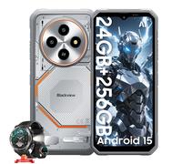 Blackview Fort 2 Smartphone Incassable 6.56"" 24Go+256Go 5000mAh 16MP AI Caméra Téléphone Android15 NFC Blanc avec W50Pro Montre