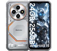 Blackview Fort 2 Téléphone Portable Incassable 6.56"" 24Go+256Go 5000mAh 16MP AI Caméra Smartphone Android 15 NFC Dual SIM GPS Blanc