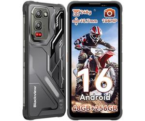 Blackview Fort 5 Android 16 Téléphone Portable Incassable 248g/10.7mm Ultra-Fin, 108MP+50MP+13MP Vision Nocturne, 48Go+256Go/2To, 6.78'' 120Hz Smartphone Incassable 4G, Mode Gants/IP69K/NFC/700 Nits