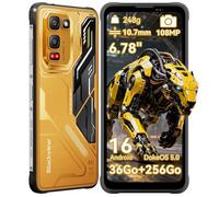 Blackview Fort 5 Android 16 Téléphone Portable Incassable, 6.78'', 36Go+256Go ,120Hz,108MP+50MP+13MP, 33W Charge IP69K/NFC - Jaune