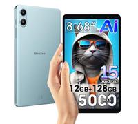 Blackview Link 2 Android 15 Tablette 8.68 Pouces, 12Go+128Go/2To Gaming Tablette Tactile, Widevine L1, 5000mAh, 5G WiFi Tablet PC avec Coque, Gemini Al 2.0, 3,5mm Klinke/OTG/FM, Bleu