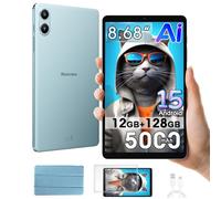 Blackview Link 2 Android 15 Tablette 8 Pouces, 12Go+128Go/2To Mini Gaming Tablette Tactile, Widevine L1, 5000mAh, 5G WiFi Tablet PC avec Coque, Gemini Al 2.0, 3,5mm Klinke/OTG/FM, Bleu