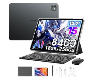 Blackview Link 8 13 Pouces Tablette avec Clavier+Souris, 18Go+256Go Android 15 Tablet AI, 4 Haut-parleurs Gaming Tablet, 8400mAh, 16MP+13MP, 5G WiFi Tablette Tactile,Coque+Stylet Intelligent, Noir