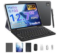 Blackview Link 8 Tablette 12.7 Pouces 2K+ FHD écran 90Hz, Android 15 Gemini AI, MediaTek G100 18Go RAM+256Go ROM+2To TF 8400mAh/Mode PC/Widevine L1/Face ID/16MP+13MP/GPS Tablette Tactile avec Stylet
