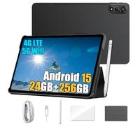Blackview Mega 2 Android 15 Tablette 12 Pouces, 24Go+256Go/2To Gaming Tablette Tactile, Widevine L1, 9000mAh, 2.4K FHD+, 4G LTE 5G WiFi Tablet PC Mode, Stylo Intelligent + Coque,OTG, GPS, Noir