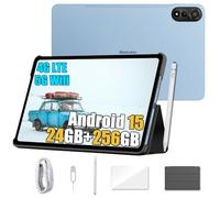 Blackview Mega 2 Android 15 Tablette 12 Pouces, 24Go+256Go/2To Gaming Tablette Tactile, Widevine L1, 9000mAh, 2.4K FHD+, 4G LTE 5G WiFi Tablet PC Mode, Stylo Intelligent + Coque,OTG, GPS, Blu