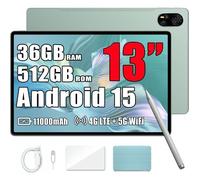 Blackview MEGA 8 Tablette 13"" FHD+ 90Hz Android 15 Gemini AI 36 Go RAM 512 Go 11000mAh Vert