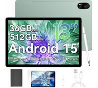 Blackview Mega 8 Tablette Tactile 13.0"" 90Hz Écran 36 Go + 512 Go 11000mAh 50MP Android 15 Dual SIM 4G Tablette PC GPS - Vert