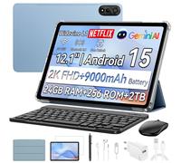 Blackview Mega2,12 Zoll, 2K Display, 2025, FHD Tablet, 24(8+16) GB+256GB 2TB Erweiterbar, Dual 4G, 5GWiFi, 9000mAh, 2025 Android 15, Widevine L1