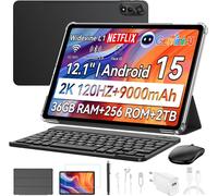 Blackview Mega2, 2025, 12 Zoll, 2K Display, FHD Tablet, 36(12+24) GB+256GB 2TB Erweiterbar, Dual 4G, 5GWiFi, 9000mAh, 2025 Android 15, Widevine L1