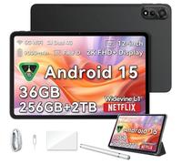 Blackview MEGA2 Tablette 12 Pouces Android 15,2000x1200,36Go (12+24Go)RAM 256Go ROM,Widevine L1,9000mAh,5G WiFi,Tablette Stylet