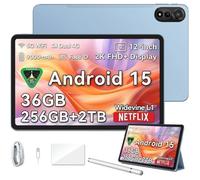 Blackview MEGA2 Tablette 12 Pouces avec Stylet,Android 15,36Go RAM (12+24) 256Go ROM,9000mAh,5G WiFi,Gemini AI,Widevine L1，Face ID