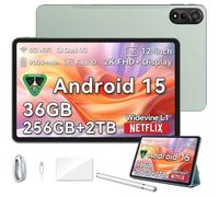 Blackview MEGA2 Tablette Tactile 11.97"" Android 15 2.4G+5G Wifi, RAM 36 Go ROM 256 Go/SD 2 To 9000mAh Tablette PC Dual Sim - Vert
