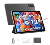 Blackview MEGA2 Tablette Tactile 12 Pouces 2K, Tablette Android 15 avec 24Go RAM+256Go ROM, Octa-Core, 8+16MP, 9000mAh, Widevine L1, 4G LTE/WiFi 6/GMS/GPS/Face ID