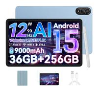 Blackview Mega2 WiFi Tablette 12 Pouces Android 15, 90Hz 2K Tablette Gaming, 36Go RAM + 256Go ROM/2TB TF, Octa-Core 2.0GHz, 9000mAh, WiFi 6, 16MP + 8MP/Bluetooth 5.2/Widevine L1/GMS/Stylet/Coque