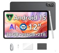 Blackview Mega2 WiFi Tablette 12 Pouces Android 15,90Hz 2K Tablette Gaming,36Go RAM + 256Go ROM/2TB TF,9000mAh,WiFi 6, 16MP+8MP Gris