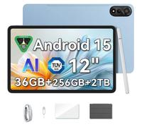 Blackview Mega2 WiFi Tablette 12 Pouces Android 15,90Hz 2K Tablette Gaming,36Go RAM + 256Go ROM/2TB TF,9000mAh,WiFi 6, 16MP+8MP Bleu