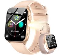 Blackview Montre Connectée Femme Homme, Torche Intégrée, Appel Bluetooth Podomètre Cardiofréquencemètre Oxymètre, Étanchéité IP68, Cycle Menstruel, Analyse du Sommeil, pour Android et iOS (Rose)