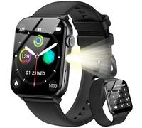 Blackview Montre Connectée Femme Homme, Torche Intégrée, Appel Bluetooth Podomètre Cardiofréquencemètre Oxymètre, Étanchéité IP68, Cycle Menstruel, Analyse du Sommeil, pour Android et iOS (Noire)