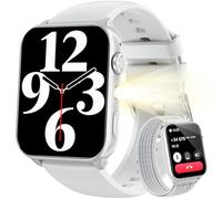 Blackview Montre Connectée Femme Homme, Torche Intégrée, Appel Bluetooth Podomètre Cardiofréquencemètre Oxymètre, Étanchéité IP68, Cycle Menstruel, Analyse du Sommeil, pour Android et iOS (Gris)