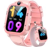 Blackview Montre Connectée Fille Garçon à 4G, GPS+LBS+WiFi, SOS, Caméra Frontale, Appels Vidéo, Podomètre, pour Filles et Garçon 5-16 Ans （Rose）