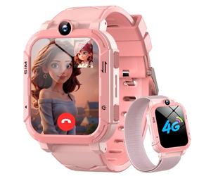 Blackview Montre Connectée Fille Garçon à 4G, GPS+LBS+WiFi, SOS, Caméra Frontale, Appels Vidéo, Podomètre, pour Filles et Garçon 5-16 Ans