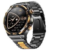 Blackview Montre Connectée Homme 14K Or Luxe avec IA ChatGPT, Écran AMOLED HD 1.43", GPS Intégré, Lampe de Poche, Boussole, Appels Bluetooth, Surveillance Santé, 100+ Modes Sport, pour Android et iOS