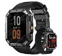 Blackview Montre Connectée Homme avec Appels Bluetooth，900mAh,1.45"" étanche Smartwatch Robuste avec LED Lamp,Boussole - Noir
