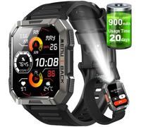 Blackview Montre Connectée Homme avec Appels Bluetooth,Lampe de poche d'urgence,Boussole,Batterie 900 mAh,Écran HD 2.01"" Smartwatch