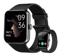 Blackview Montre Connectée Homme Femme avec Appels Bluetooth Assistant Vocal Sommeil Podomètre Smartwatch pour Android iOS Noir
