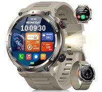 Blackview Montre Connectée Homme Femme, Illumination,Batterie 100 Jours, Écran Tacile 1.39" TFT, Appel Bluetooth, Cardiofréquence, Analyse Sommeil, 100+ Modes Sport,pour Android/iOS (Kakhi)