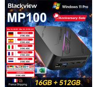 Blackview MP100 Mini PC 7430U 16GB DDR4 512GB SSD WiFi 6 Windows 11 Pro AMD 6 cœurs 12 threads Mini ordinateur BT5.2 noir
