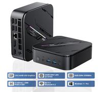 Blackview Mini PC MP100 Pro i3-1215U 16 Go 512 Go SSD Windows 11 Pro Wi-Fi 6 4K 144Hz Gris