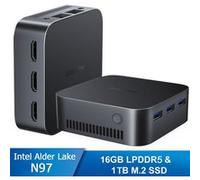 Blackview MP80 Mini PC - RAM 16 Go Stockage 1 To M.2 SSD, Windows 11 Pro, WiFi 2.4G+5G, Intel Alder Lake N97, 3.60 GHz - Noir Noir G