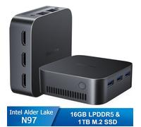 Blackview MP80 Mini PC - RAM 16 Go Stockage 1 To M.2 SSD, Windows 11 Pro, WiFi 2.4G+5G, Intel Alder Lake N97, 3.60 GHz - Noir